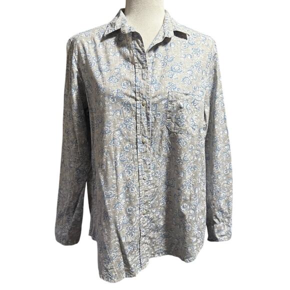 Grayson The Hero Shirt Women’s Size 3(M) Blue Floral Cotton Button Up - Picture 1 of 7